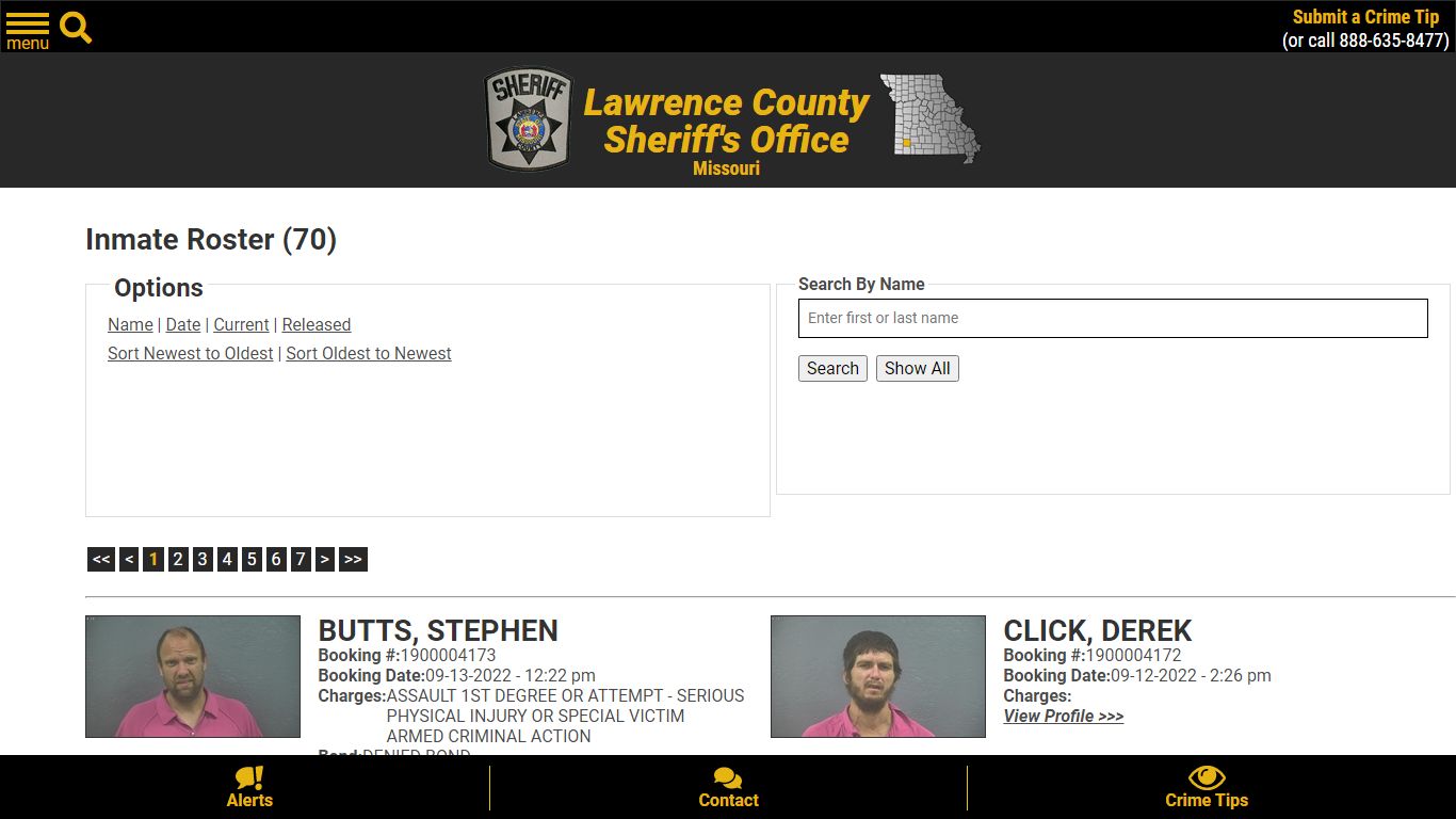 Inmate Roster - Current Inmates Booking Date Descending - Lawrence ...